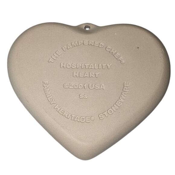 NIP Retired Pampered Chef Stoneware Cookie Molds Summer Wreath Hospitality Heart - Picture 5 of 6